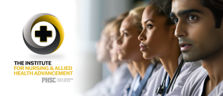 The Institute for Nursing and Allied Health Advancement logo with male and female nurses.
